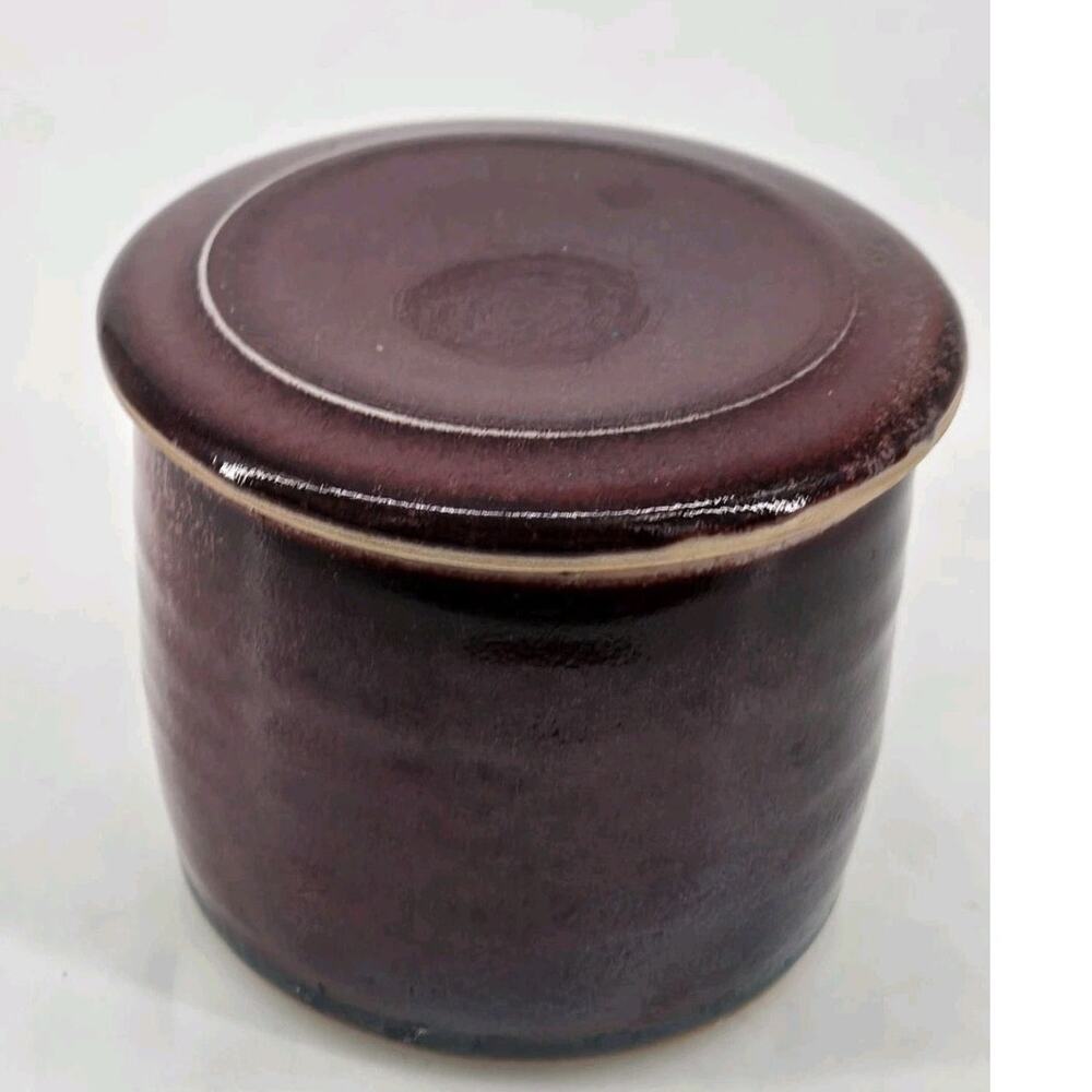 Studio Art Pottery Stoneware French Butter Keeper Bell Crock Artisan Signed